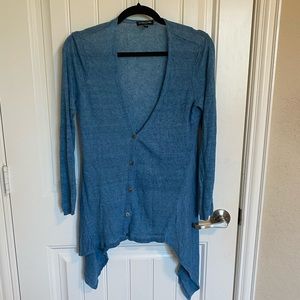 Eileen Fisher Blue Linen Cardigan